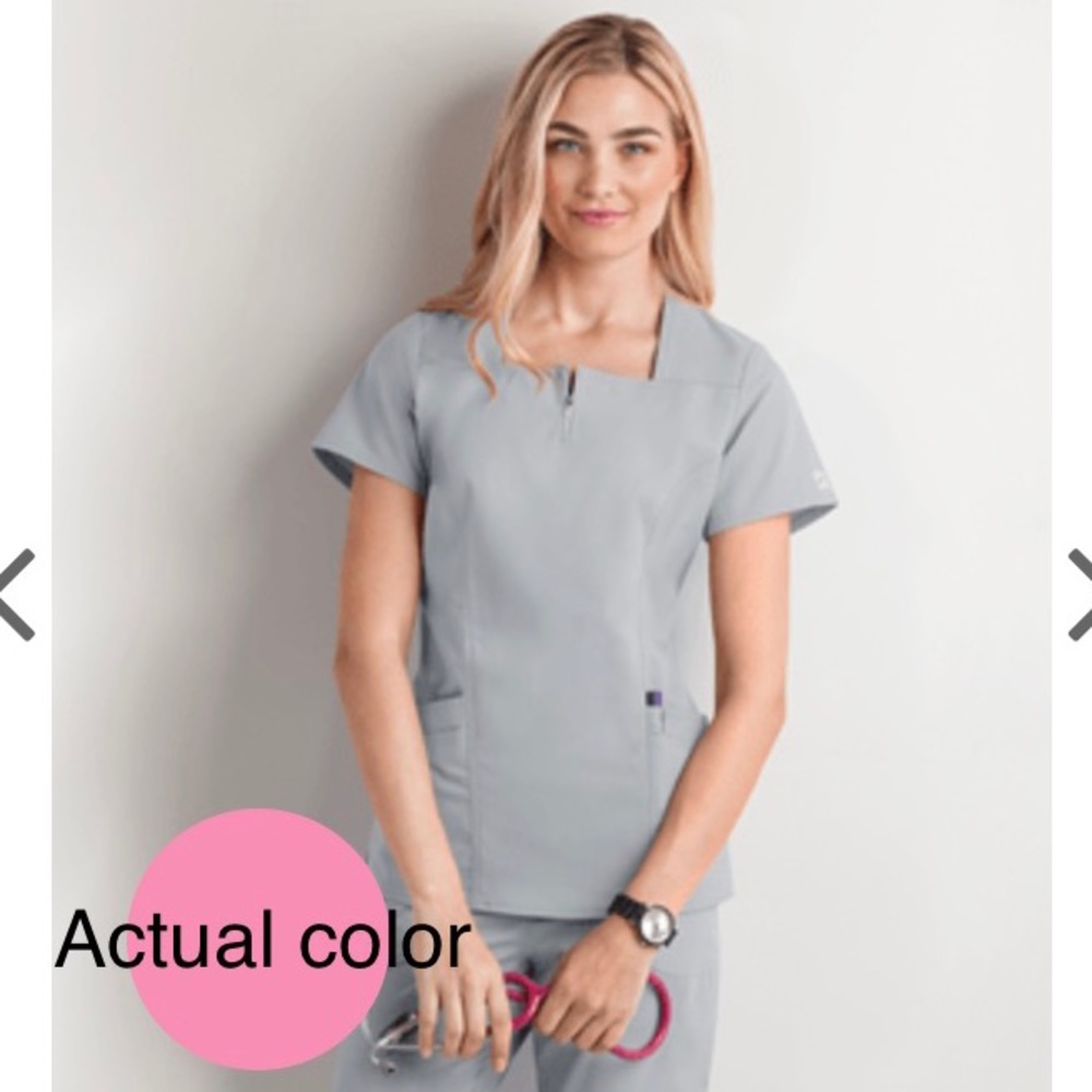 NWT Butter-Soft Scrubs Zip Placket Top